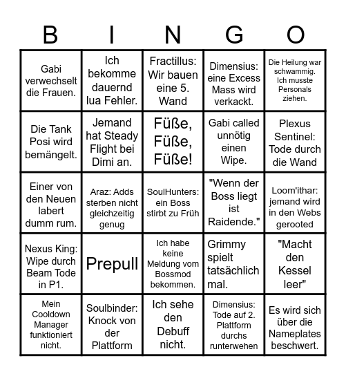 Zero Gravity Bullshit Bingo Card