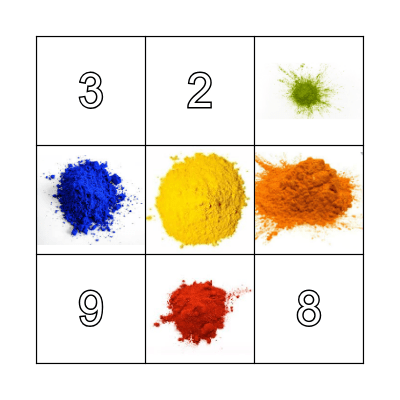 Numbers and Colors Bingo Card