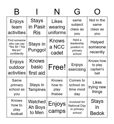 NCC Ice Breaker Bingo Card