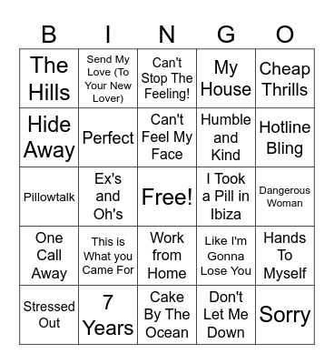 SINGO Bingo Card