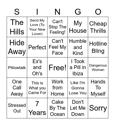 SINGO 2016 Bingo Card