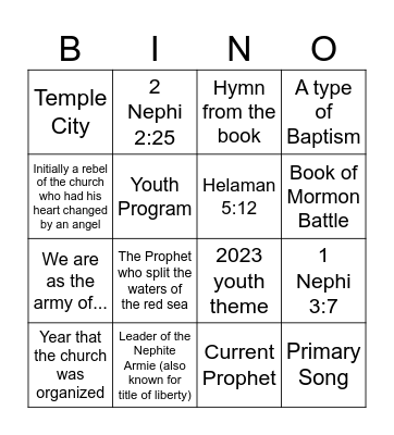 Scripture Bingo Card