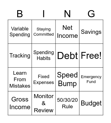 Budget Bingo Card