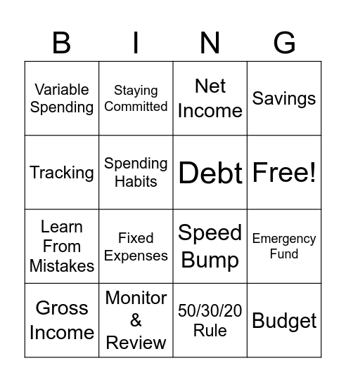 Budget Bingo Card