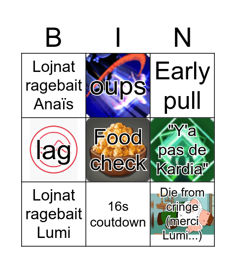 Toutefois bingo #4 Bingo Card