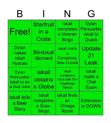 BINGO BANGO Bingo Card