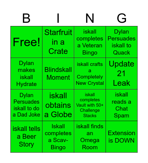 BINGO BANGO Bingo Card