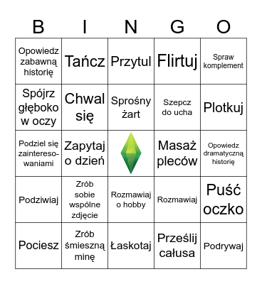 Sims PL Bingo Card