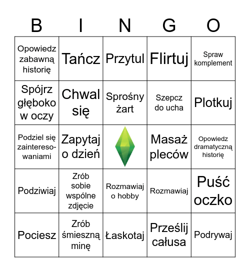 Sims PL Bingo Card