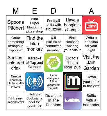 LSU Media Pub Golf Bingo Card