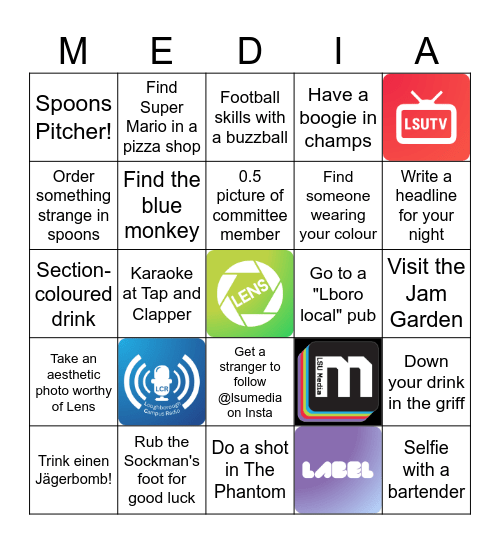 LSU Media Pub Golf Bingo Card