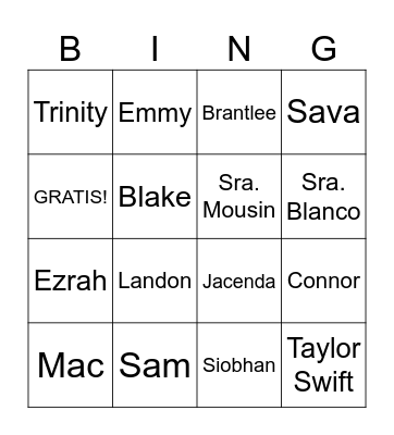 8B Trivia Bingo Card