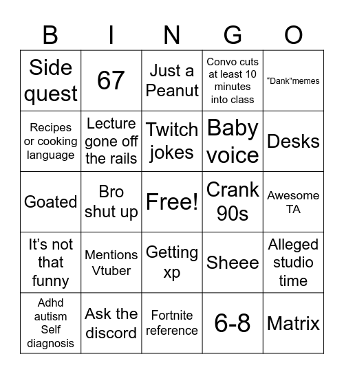 Perspective Bingo Card