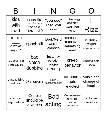 Definitive Dhar Mann Bingo Card