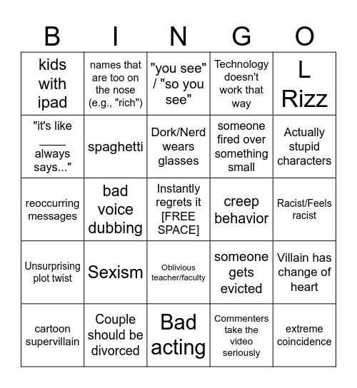 Definitive Dhar Mann Bingo Card