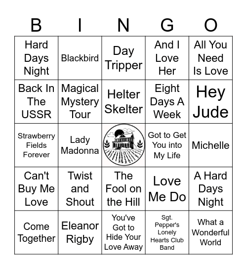 The Beatles Bingo Card