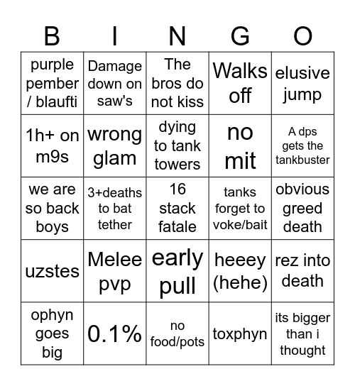 M9&M10 Bingo Card