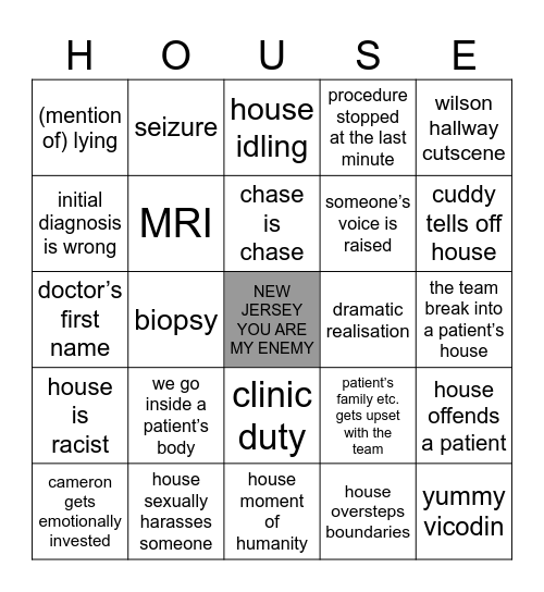 House Bingo New And Improved Bingo Card