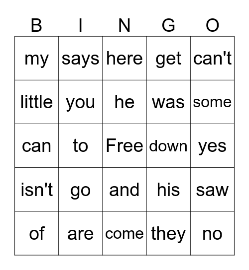 Shared, Set 1 & 2 Bingo Card