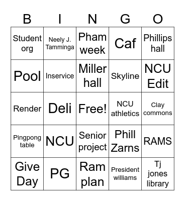 SENIOR BINGO Card