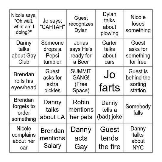 Summit Bingo! Bingo Card