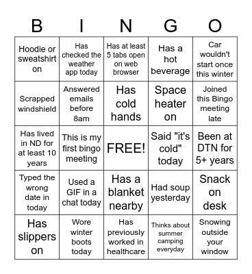 DTN Bingo Card