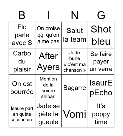 daddy’s home Bingo Card