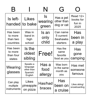 Icebreaker Bingo: Find Someone Who Bingo Card