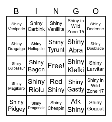 Legends Z-A Bingo Card
