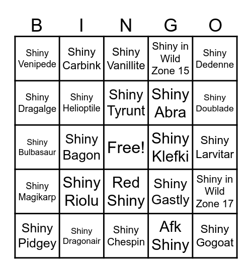 Legends Z-A Bingo Card