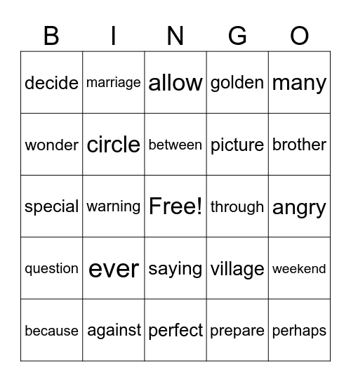 PM Bingo-2.1 Bingo Card