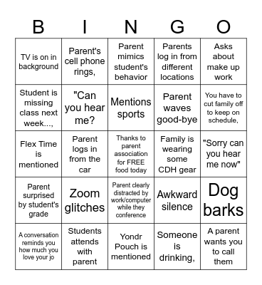 Zoom Conference 2026 Bingo Card
