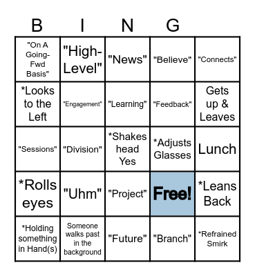 Words Heard & *Gestures Made Bingo Card