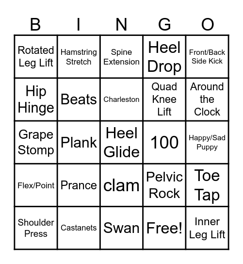 MOVE HAPPY! Bingo Card