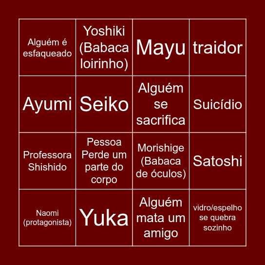 Copse Party Bingo Card