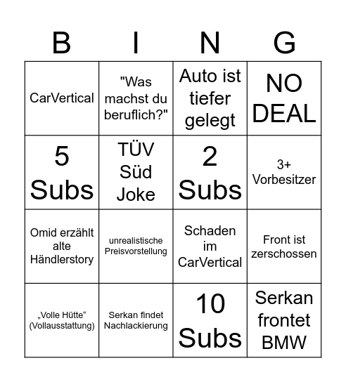 Omid kauft! Bingo Card