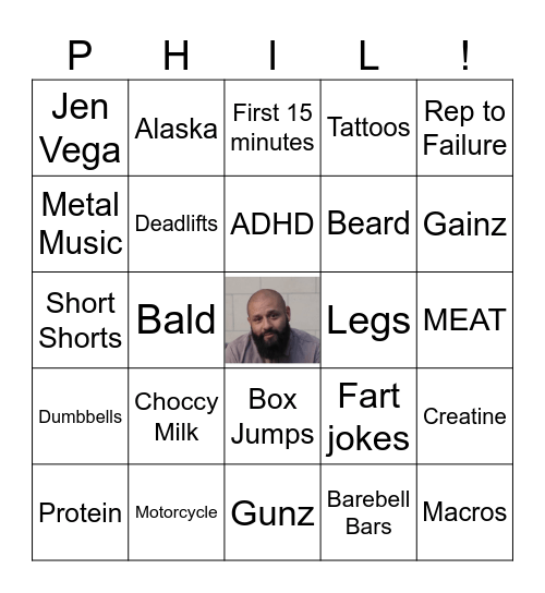 PHIL VEGA BINGO Card