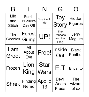 MOVIE BINGO Card