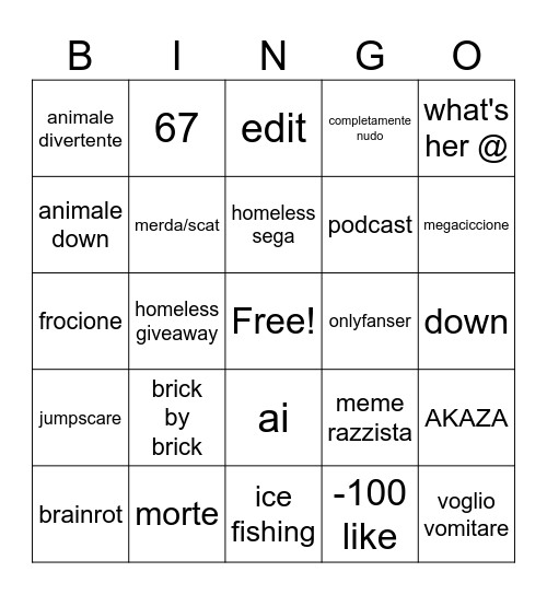 instagram reels bingo Card