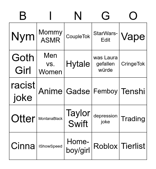 Christoph TikTok fpy bingo Card