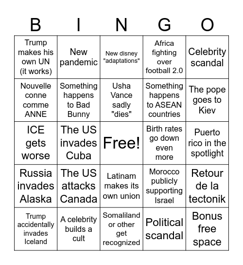 WILD CARDS Bingo Card