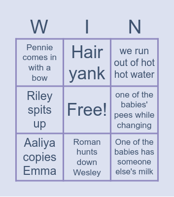 Room 2 WIN cards Bingo Card