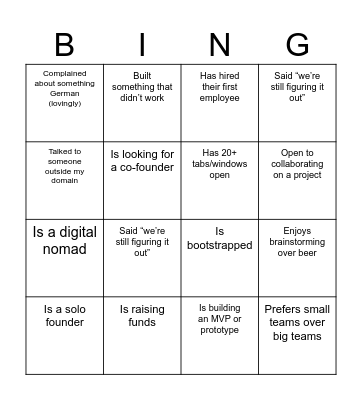 Set 2 Bingo Card