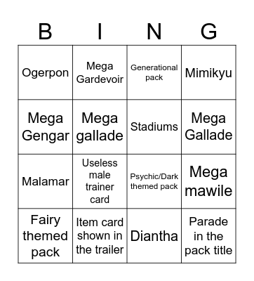Trailer Bing Bingo Card
