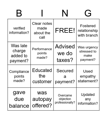 Call Cal Bingo Card