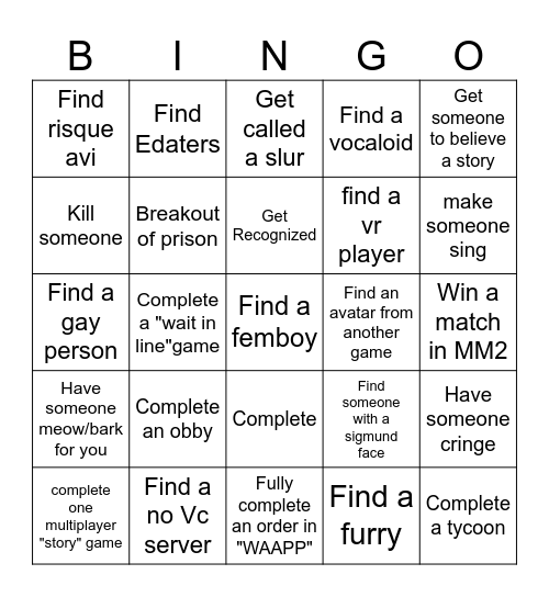 IM GAY Bingo Card