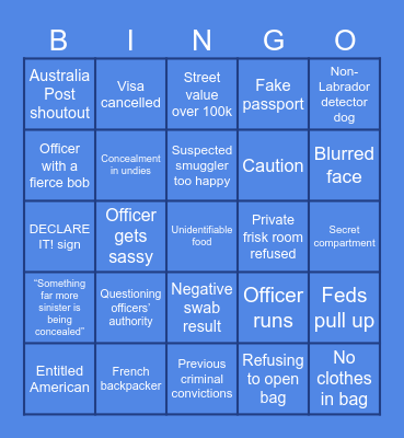 BORDER SEC BINGO Card