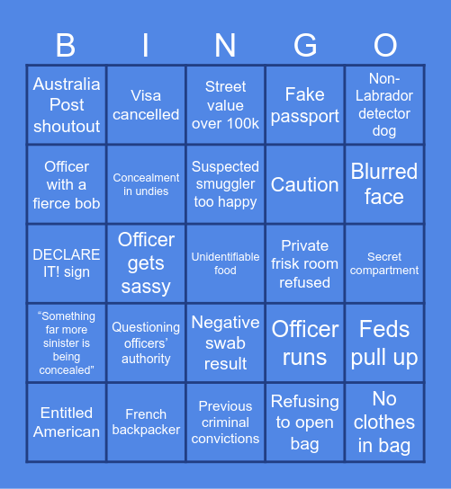 BORDER SEC BINGO Card
