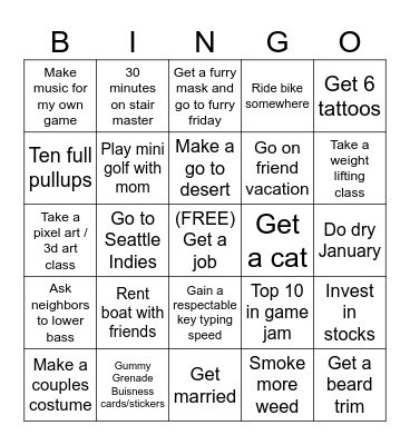 2026 Bingo Card