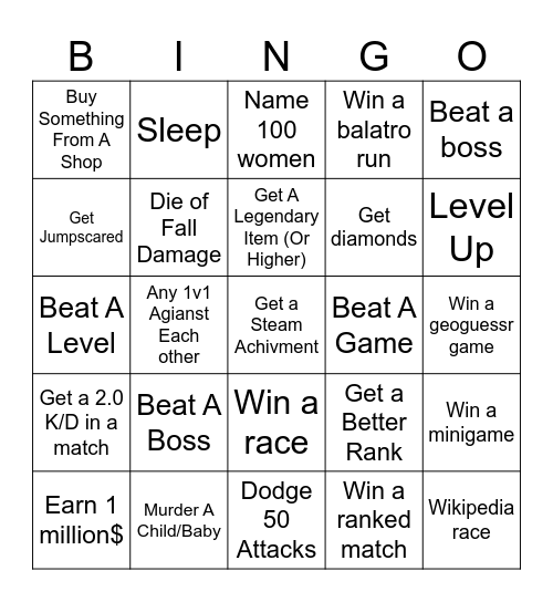 Bingno Bingo Card